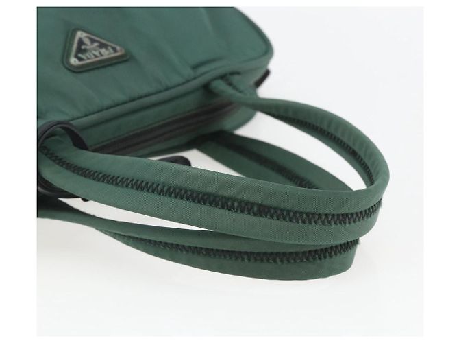 PRADA Borsa a mano in nylon verde argento Auth 154193 - vista 7