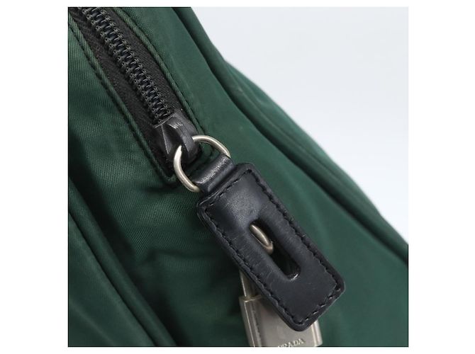 PRADA Borsa a mano in nylon verde argento Auth 154193 - vista 9