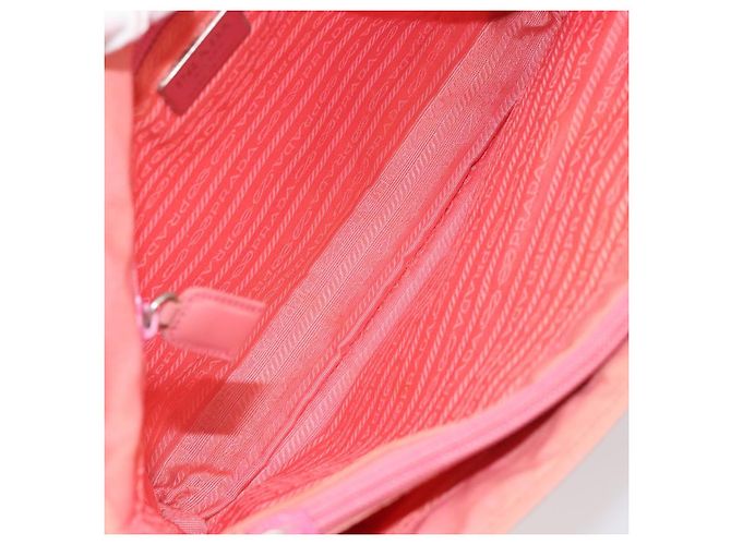 Borsa a Spalla PRADA in Nylon Rosa Auth ti3519 - vista 11