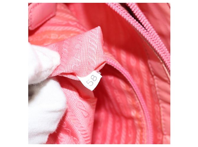 Borsa a Spalla PRADA in Nylon Rosa Auth ti3519 - vista 12