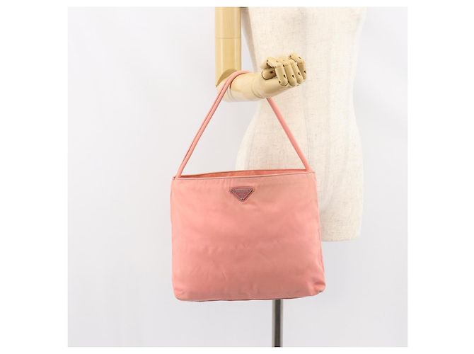 Borsa a Spalla PRADA in Nylon Rosa Auth ti3519 - vista 25