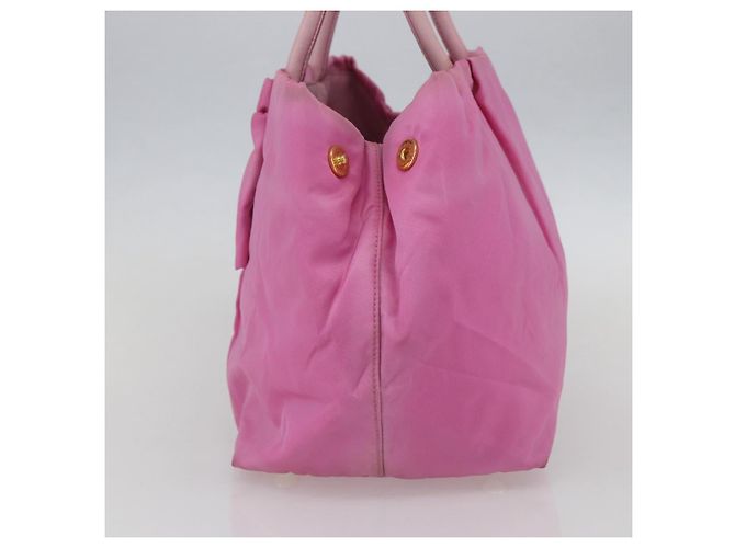 PRADA Borsa a mano in nylon rosa oro Auth 156242 D'oro - vista 4