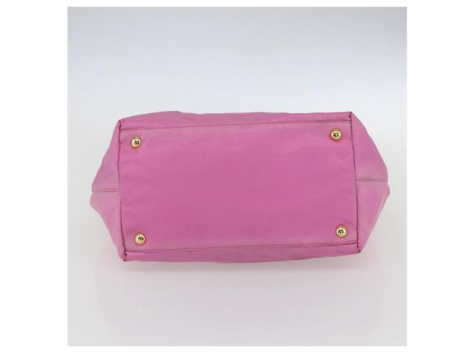 PRADA Borsa a mano in nylon rosa oro Auth 156242 D'oro - vista 5