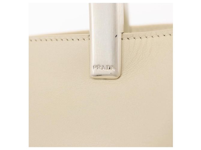 PRADA Borsa a mano in pelle bianca Auth 156869 Bianco - vista 10