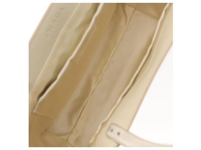 PRADA Borsa a mano in pelle bianca Auth 156869 Bianco - vista 11