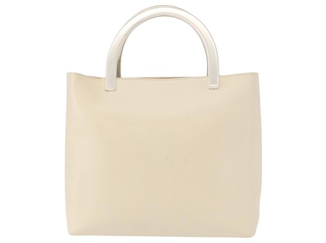 PRADA Borsa a mano in pelle bianca Auth 156869 Bianco - vista 13