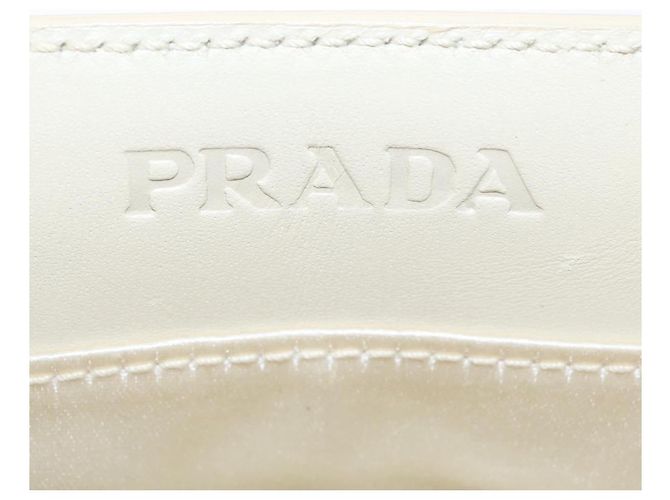 PRADA Borsa a mano in pelle bianca Auth 156869 Bianco - vista 17