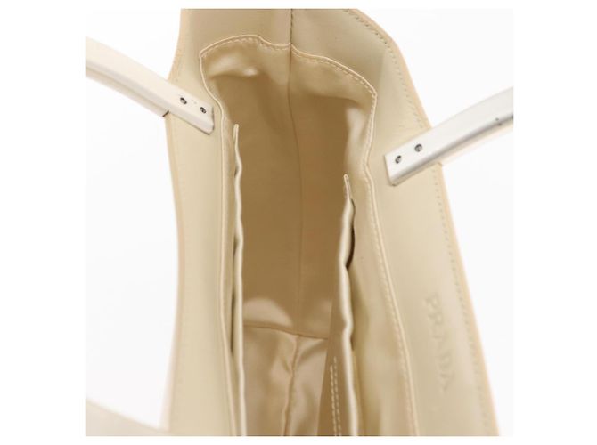 PRADA Borsa a mano in pelle bianca Auth 156869 Bianco - vista 19