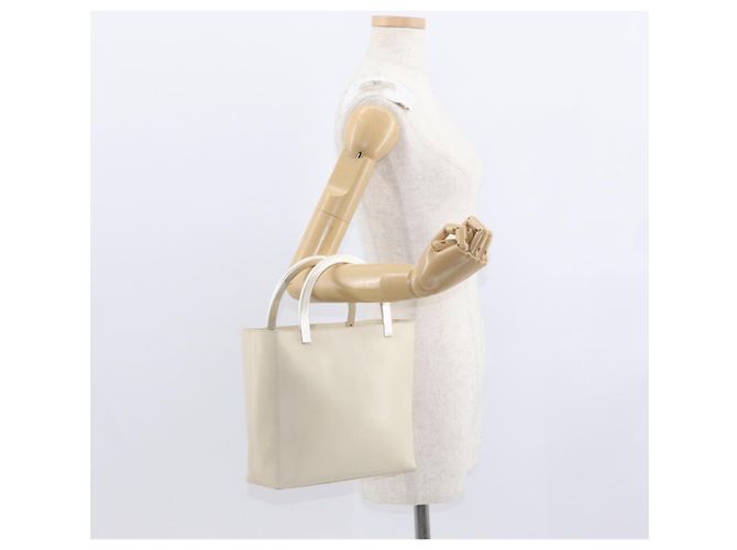 PRADA Borsa a mano in pelle bianca Auth 156869 Bianco - vista 22