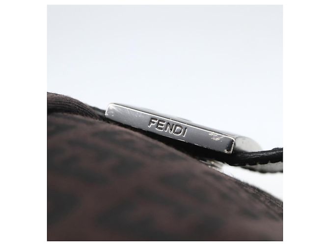 FENDI Zucchino Canvas Schultertasche Braun Silber Authentisch 157800 - Ansicht 10