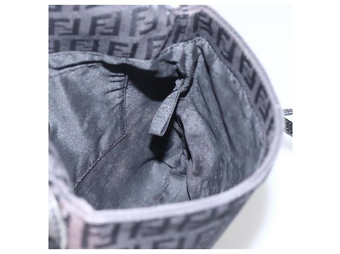 FENDI Zucchino Canvas Schultertasche Braun Silber Authentisch 157800 - Ansicht 18