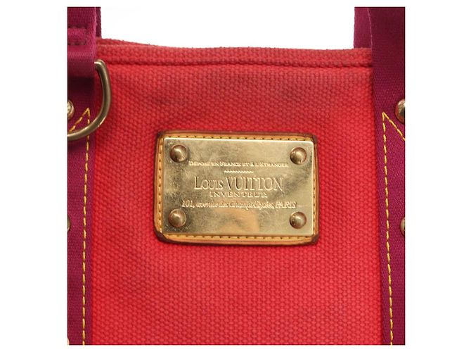 LOUIS VUITTON Antigua Cabas MM Borsa Tote Rossa M40034 LV Auth BA8612 Rosso - vista 17