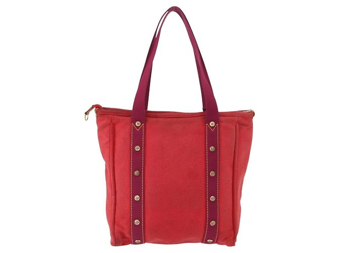 LOUIS VUITTON Antigua Cabas MM Borsa Tote Rossa M40034 LV Auth BA8612 Rosso - vista 2