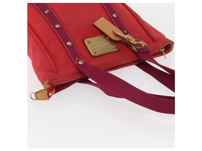 LOUIS VUITTON Antigua Cabas MM Borsa Tote Rossa M40034 LV Auth BA8612 Rosso - vista 6