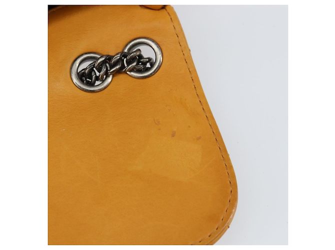 CHANEL Borsa a Spalla Matelassé in Pelle Arancione CC Auth BA8705 - vista 10