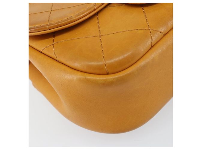 CHANEL Borsa a Spalla Matelassé in Pelle Arancione CC Auth BA8705 - vista 15