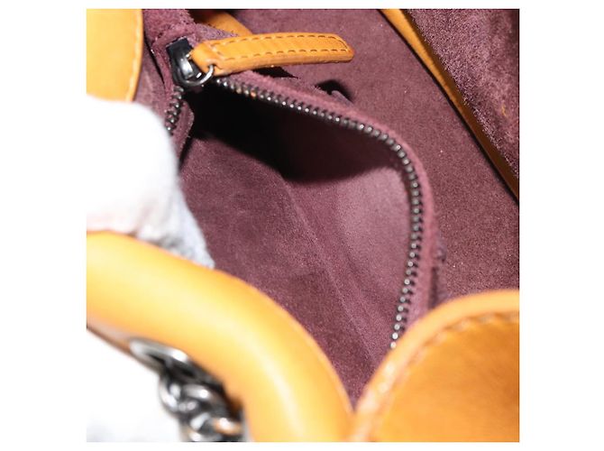 CHANEL Borsa a Spalla Matelassé in Pelle Arancione CC Auth BA8705 - vista 24