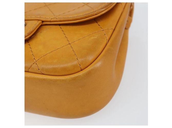CHANEL Borsa a Spalla Matelassé in Pelle Arancione CC Auth BA8705 - vista 8