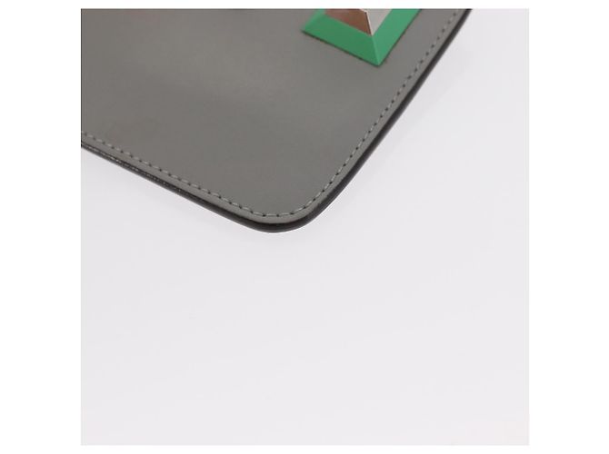 Monedero FENDI de cuero gris dorado Auth 154219 - vista 14