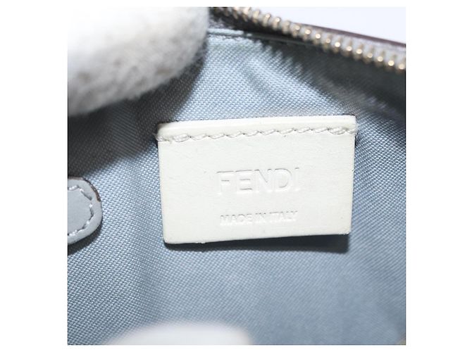 Monedero FENDI de cuero gris dorado Auth 154219 - vista 17