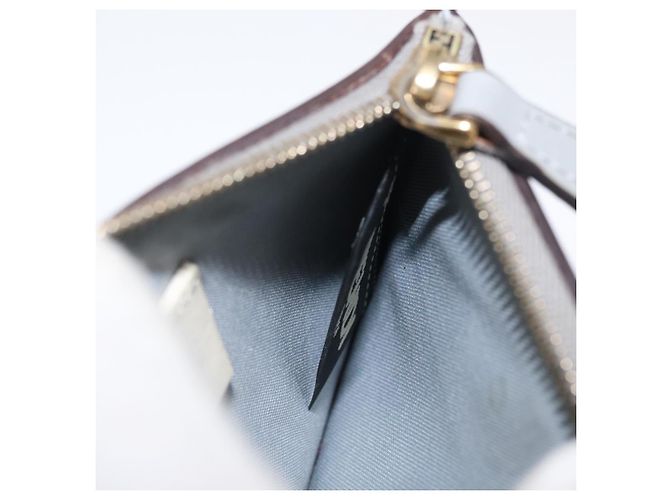 Monedero FENDI de cuero gris dorado Auth 154219 - vista 18