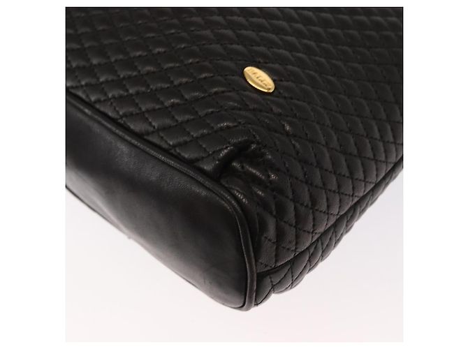BALLY Borsa a Spalla in Pelle Trapuntata con Catena Nero Oro Auth ka727 D'oro - vista 14