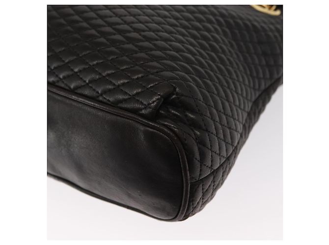 BALLY Borsa a Spalla in Pelle Trapuntata con Catena Nero Oro Auth ka727 D'oro - vista 16
