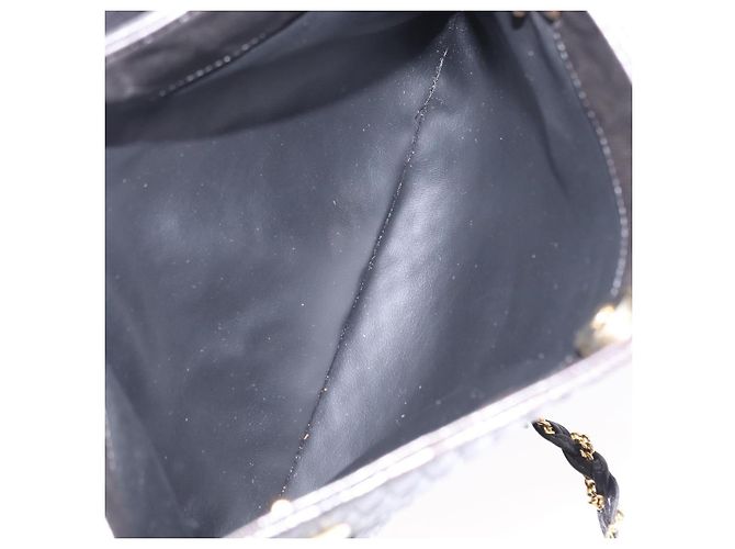 BALLY Borsa a Spalla in Pelle Trapuntata con Catena Nero Oro Auth ka727 D'oro - vista 21