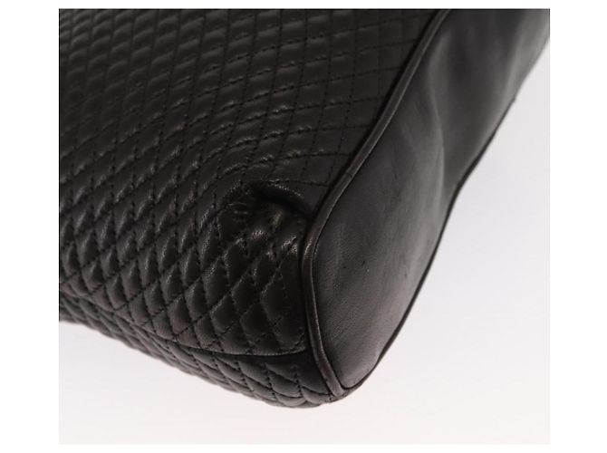 BALLY Borsa a Spalla in Pelle Trapuntata con Catena Nero Oro Auth ka727 D'oro - vista 9