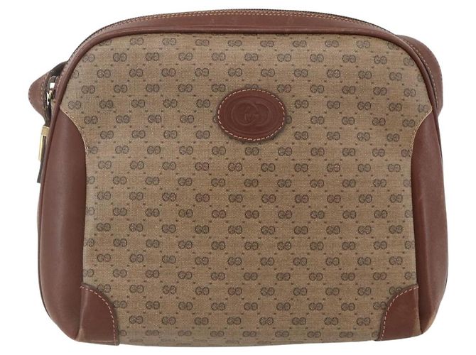 Gucci Borsa a Spalla Micro GG Supreme PVC Beige Oro 001 406 0790 Auth 157157 D'oro - vista 13