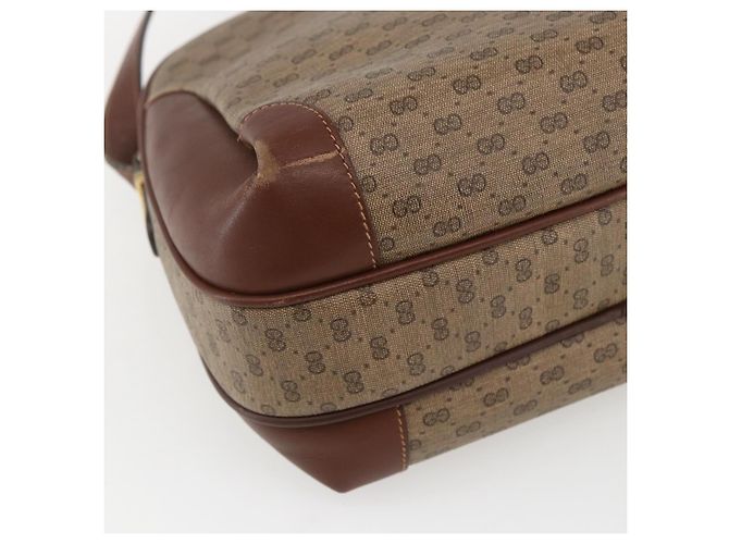 Gucci Borsa a Spalla Micro GG Supreme PVC Beige Oro 001 406 0790 Auth 157157 D'oro - vista 14