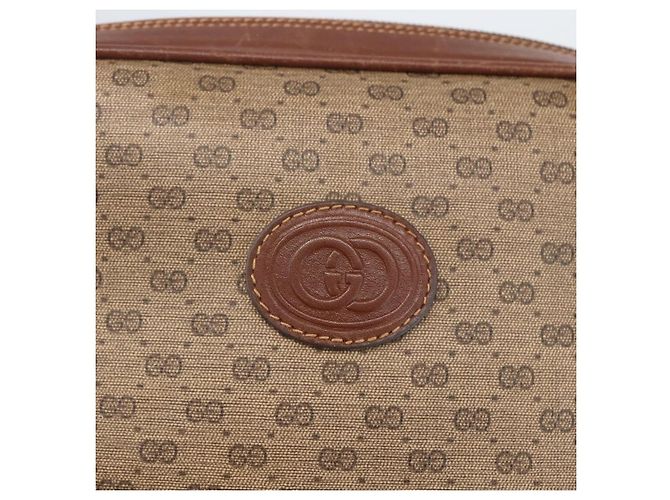 Gucci Borsa a Spalla Micro GG Supreme PVC Beige Oro 001 406 0790 Auth 157157 D'oro - vista 17