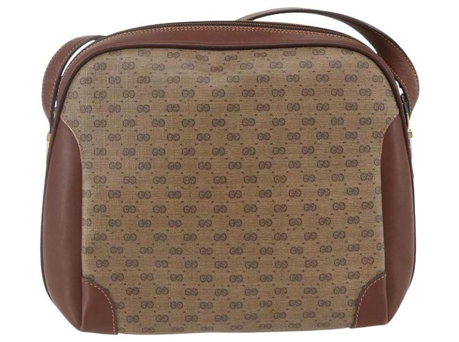 Gucci Borsa a Spalla Micro GG Supreme PVC Beige Oro 001 406 0790 Auth 157157 D'oro - vista 2