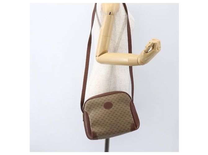 Gucci Borsa a Spalla Micro GG Supreme PVC Beige Oro 001 406 0790 Auth 157157 D'oro - vista 23