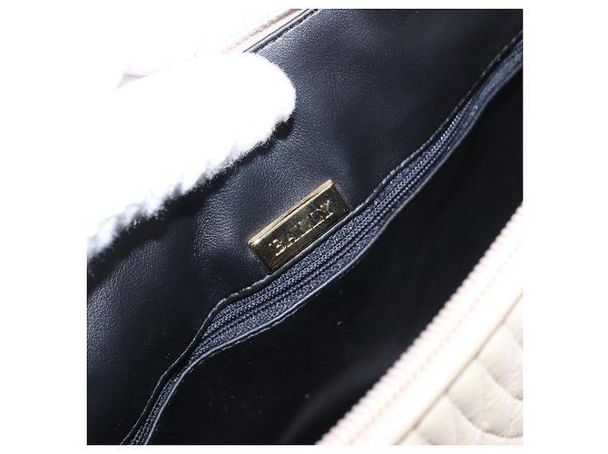BALLY Borsa a Spalla con Catena Pelle Beige Oro Auth 157787 D'oro - vista 16