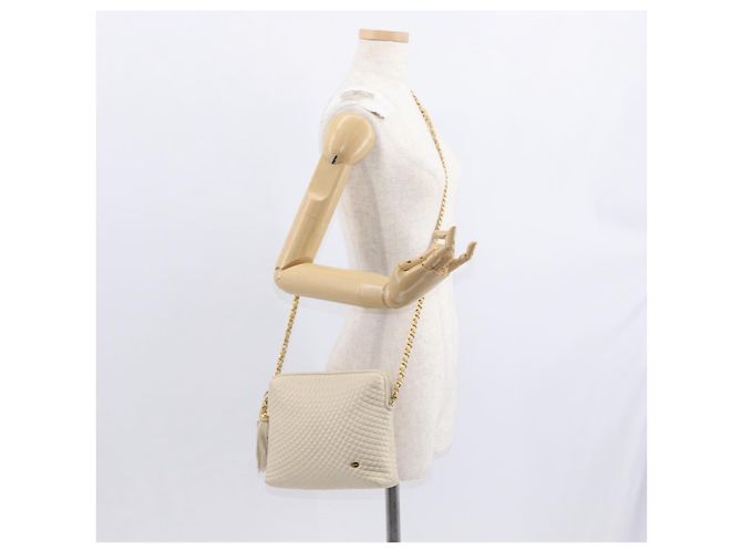 BALLY Borsa a Spalla con Catena Pelle Beige Oro Auth 157787 D'oro - vista 22
