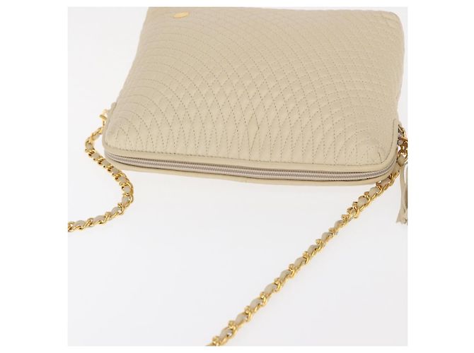 BALLY Borsa a Spalla con Catena Pelle Beige Oro Auth 157787 D'oro - vista 6