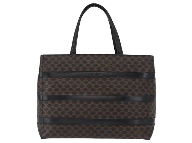 Céline Borsa tote in tela Macadam CELINE in pelle PVC nera e oro Auth 155936 Nero D'oro - vista 2