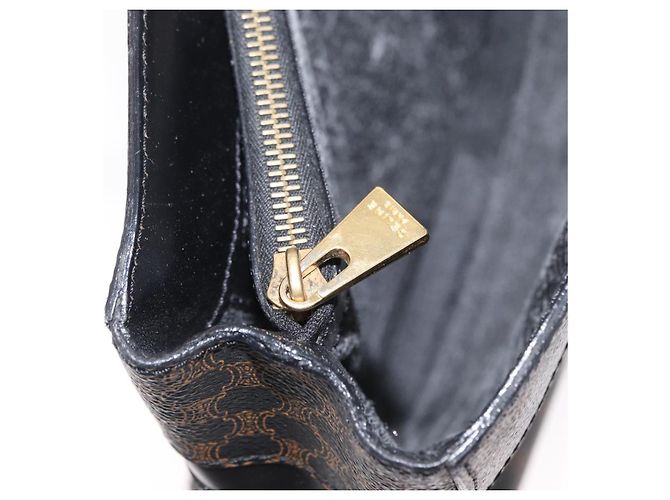 Céline Borsa tote in tela Macadam CELINE in pelle PVC nera e oro Auth 155936 Nero D'oro - vista 22