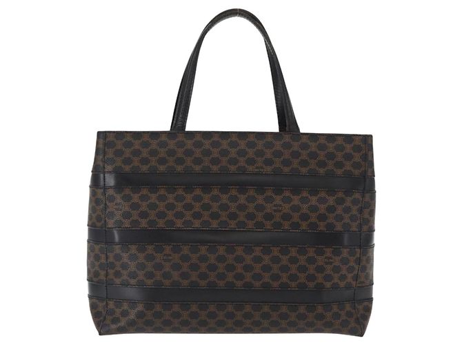 Céline Borsa tote in tela Macadam CELINE in pelle PVC nera e oro Auth 155936 Nero D'oro - vista 3