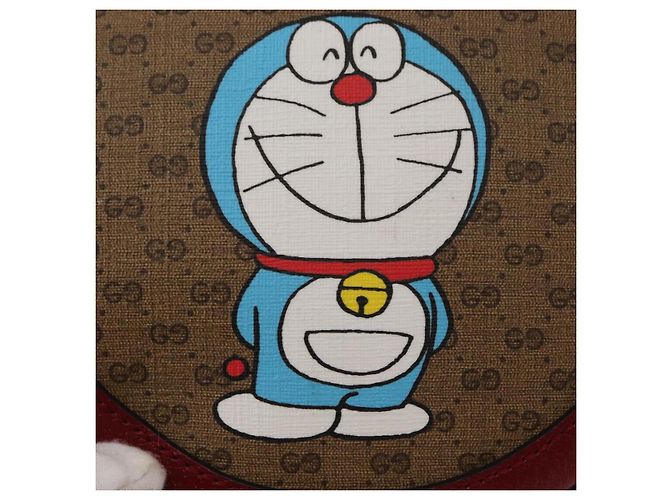 Borsa di collaborazione GUCCI Micro GG Supreme Doraemon in PVC 625216 Auth 156658SAM Beige D'oro - vista 14