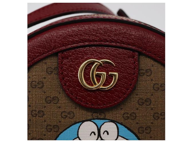 Borsa di collaborazione GUCCI Micro GG Supreme Doraemon in PVC 625216 Auth 156658SAM Beige D'oro - vista 15
