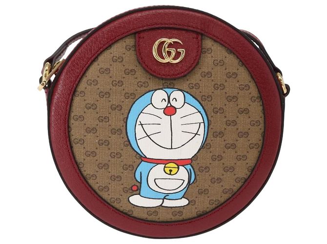 Borsa di collaborazione GUCCI Micro GG Supreme Doraemon in PVC 625216 Auth 156658SAM Beige D'oro - vista 2