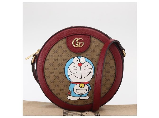 Borsa di collaborazione GUCCI Micro GG Supreme Doraemon in PVC 625216 Auth 156658SAM Beige D'oro - vista 22