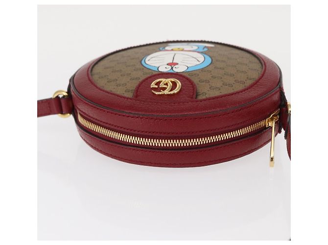 Borsa di collaborazione GUCCI Micro GG Supreme Doraemon in PVC 625216 Auth 156658SAM Beige D'oro - vista 6