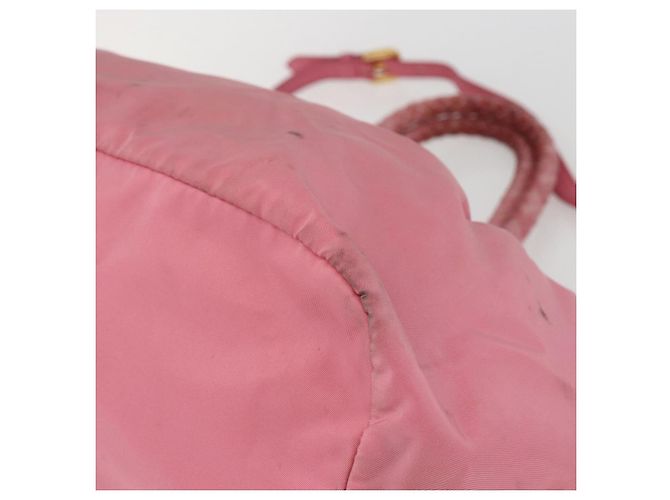 PRADA Borsa a Mano Nylon 2in1 Rosa Oro Auth 156270 D'oro - vista 12