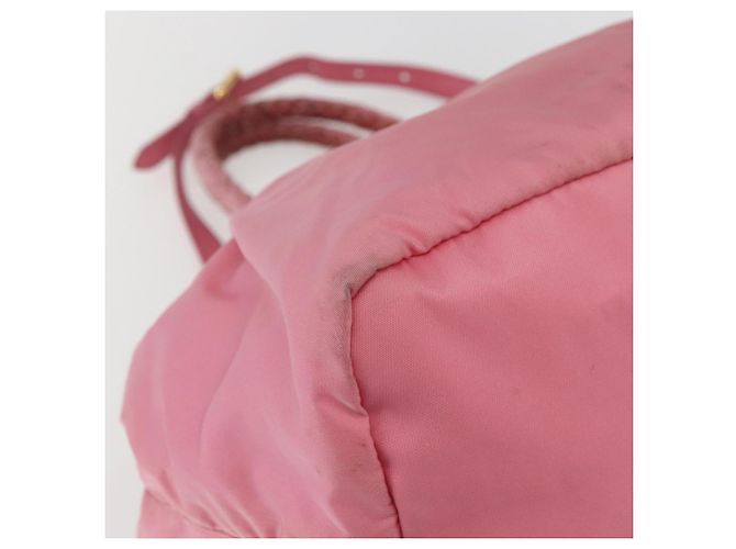 PRADA Borsa a Mano Nylon 2in1 Rosa Oro Auth 156270 D'oro - vista 13