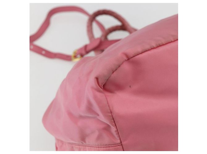 PRADA Borsa a Mano Nylon 2in1 Rosa Oro Auth 156270 D'oro - vista 15
