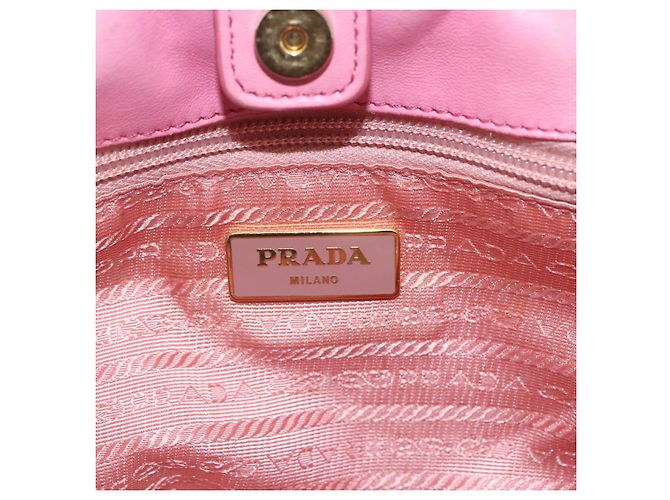 PRADA Borsa a Mano Nylon 2in1 Rosa Oro Auth 156270 D'oro - vista 17