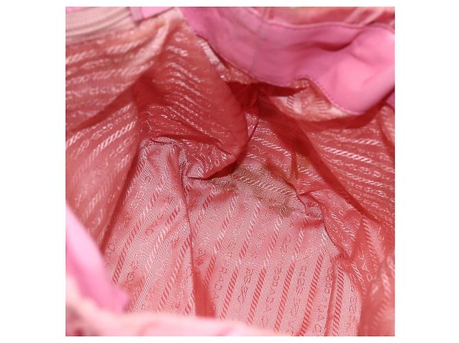 PRADA Borsa a Mano Nylon 2in1 Rosa Oro Auth 156270 D'oro - vista 21
